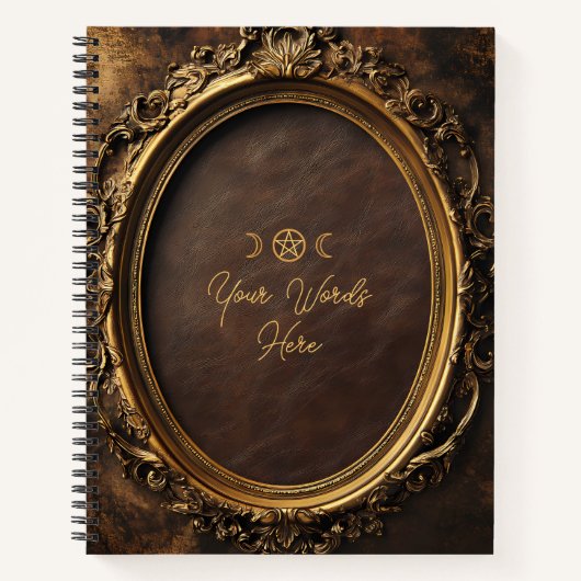 Create Your Own Gilded Faux Brown Leather Notizblock (Vorderseite)