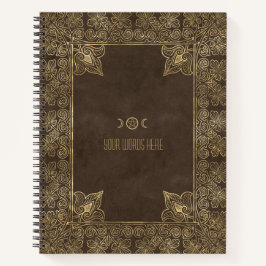 Create Your Own Gilded Filigree Chocolate Brown Notizblock