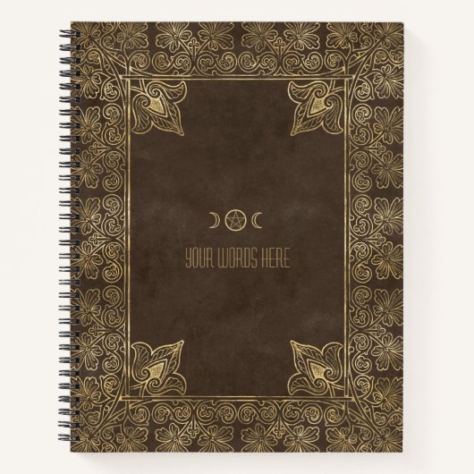 Create Your Own Gilded Filigree Chocolate Brown Notizblock (Vorderseite)