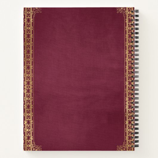 Create Your Own Gilded Fuschia Notebook Notizblock (Rückseite)