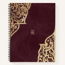 Create Your Own Gilded Maroon Red Notebook Notizblock