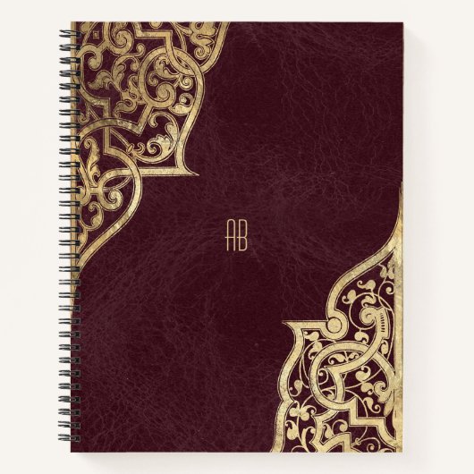 Create Your Own Gilded Maroon Red Notebook Notizblock (Vorderseite)