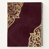 Create Your Own Gilded Maroon Red Notebook Notizblock (Rückseite)
