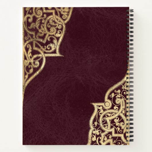 Create Your Own Gilded Maroon Red Notebook Notizblock (Rückseite)