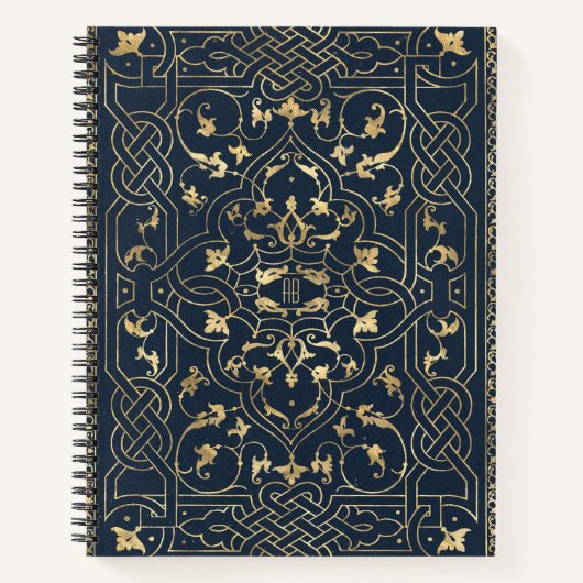 Create Your Own Gilded Midnight Blue Notebook Notizblock (Vorderseite)