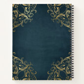 Create Your Own Gilded Navy Blue Notebook Notizblock (Rückseite)