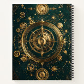 Create Your Own Gilded Teal Steampunk Compass Rose Notizblock (Rückseite)