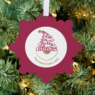 Create Your Own Glitter Santa Modern Christmas  Ornament Karte