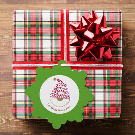 Create Your Own Glitter Santa Modern Christmas Ornament Karte