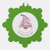 Create Your Own Glitter Santa Modern Christmas Ornament Karte (Vorderseite)