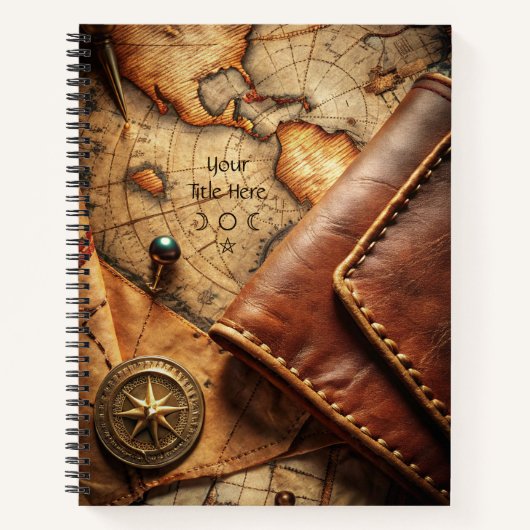 Create Your Own Globetrotter Compass Rose Map Notizblock (Vorderseite)