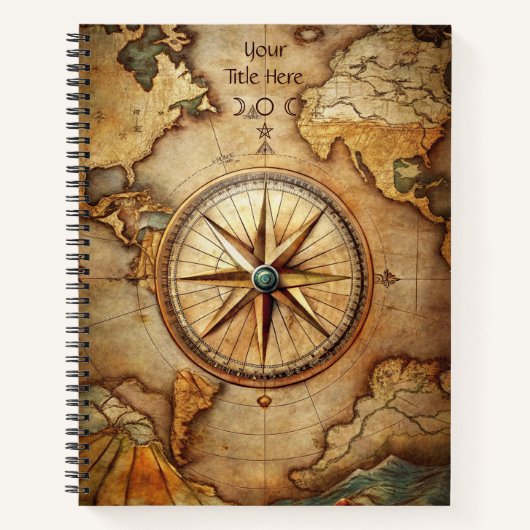 Create Your Own Globetrotter Compass Rose Notizblock (Vorderseite)