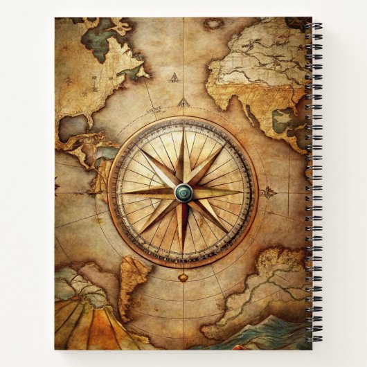 Create Your Own Globetrotter Compass Rose Notizblock (Rückseite)