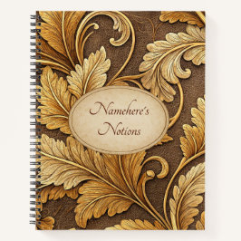 Create Your Own Gold Embossed Vintage Floral Vine Notizblock