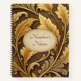 Create Your Own Gold Embossed Vintage Vine Notizblock