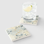 Create Your Own Gold Floral Minimalist Steinuntersetzer (Seitenansicht)