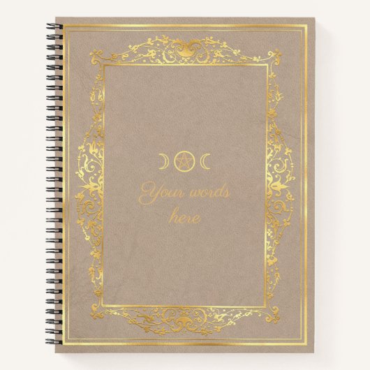 Create Your Own Gold Framed Beige Brown Notizblock (Vorderseite)
