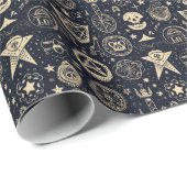 Create Your Own Gold Magic Symbols Black Geschenkpapier (Rolleneckpunkt)