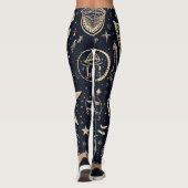 Create Your Own Gold Magic Symbols Black Leggings (Rückseite)