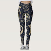 Create Your Own Gold Magic Symbols Black Leggings (Vorderseite)