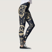 Create Your Own Gold Magic Symbols Black Leggings (Rechts)