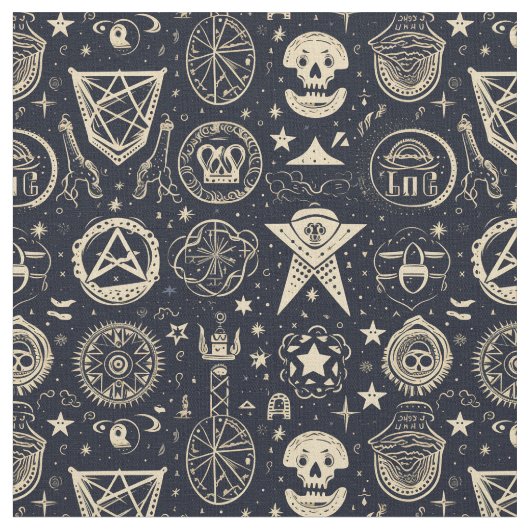 Create Your Own Gold Magic Symbols Black Stoff (Nahaufnahme)