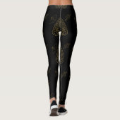 Create Your Own Gold Ouija Planchette Black Leggings (Rückseite)