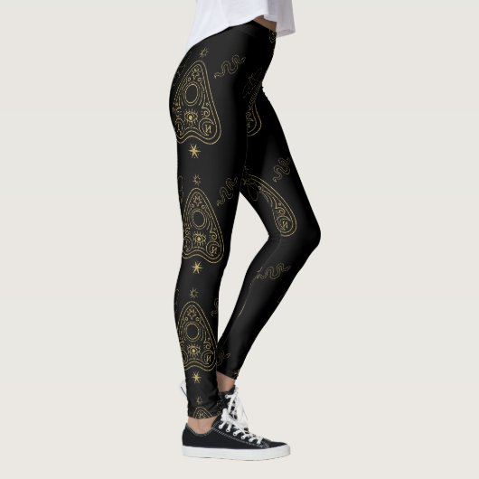 Create Your Own Gold Ouija Planchette Black Leggings (Rechts)