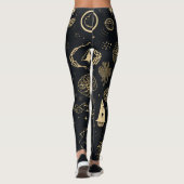 Create Your Own Gold Pagan Symbols Black Leggings (Rückseite)