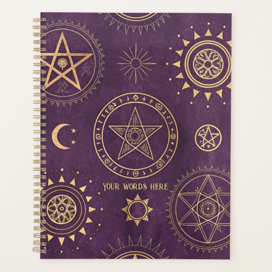 Create Your Own Gold Pentacles Moon Purple Planer (Vorderseite)