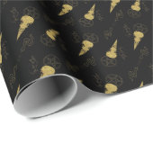 Create Your Own Gold Ritual Symbols Black Geschenkpapier (Rolleneckpunkt)