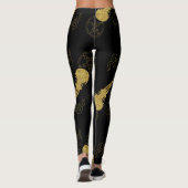 Create Your Own Gold Ritual Symbols Black Leggings (Rückseite)