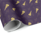 Create Your Own Gold Ritual Symbols Purple Geschenkpapier (Rolleneckpunkt)