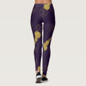 Create Your Own Gold Ritual Symbols Purple Leggings (Rückseite)