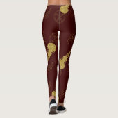 Create Your Own Gold Ritual Symbols Red Leggings (Rückseite)