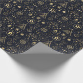 Create Your Own Gold Tribal Pagan Symbols Black Geschenkpapier (Ecke)
