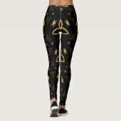 Create Your Own Gold Triquetra Moon Goddess Black Leggings (Rückseite)