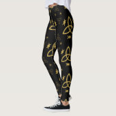 Create Your Own Gold Triquetra Moon Goddess Black Leggings (Links)