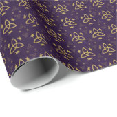 Create Your Own Gold Triquetra Moon Goddess Purple Geschenkpapier (Rolleneckpunkt)
