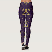 Create Your Own Gold Triquetra Moon Goddess Purple Leggings (Rückseite)