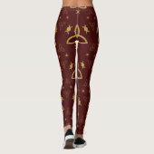 Create Your Own Gold Triquetra Moon Goddess Red Leggings (Rückseite)