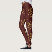 Create Your Own Gold Triquetra Moon Goddess Red Leggings (Links)