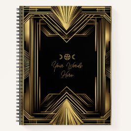 Create Your Own Golden Art Deco Black Notizblock