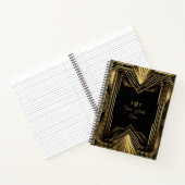 Create Your Own Golden Art Deco Black Notizblock (Innenseite)