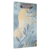Create Your Own Golden Blue Floral Minimalist Klemmbrett (Rechts)