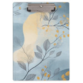 Create Your Own Golden Blue Floral Minimalist Klemmbrett (Vorderseite)