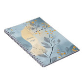 Create Your Own Golden Blue Floral Minimalist Notizblock (Rechte Seite)