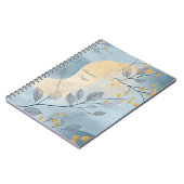 Create Your Own Golden Blue Floral Minimalist Notizblock (Linke Seite)