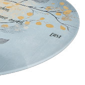 Create Your Own Golden Blue Floral Minimalist Schneidebrett (Ecke)