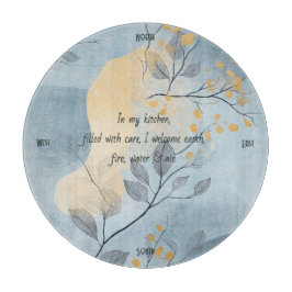 Create Your Own Golden Blue Floral Minimalist Schneidebrett